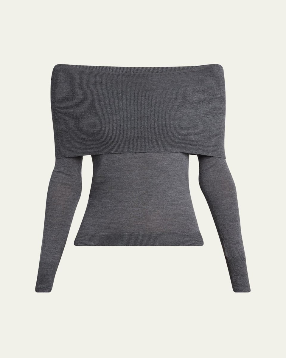 Off-the-Shoulder Wool Sweater